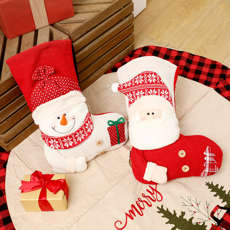 Santa Clause Knitted Christmas Sock