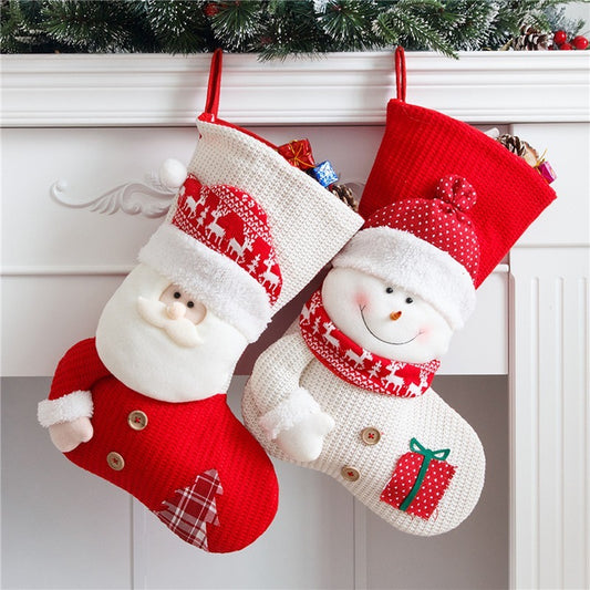 Santa Clause Knitted Christmas Sock