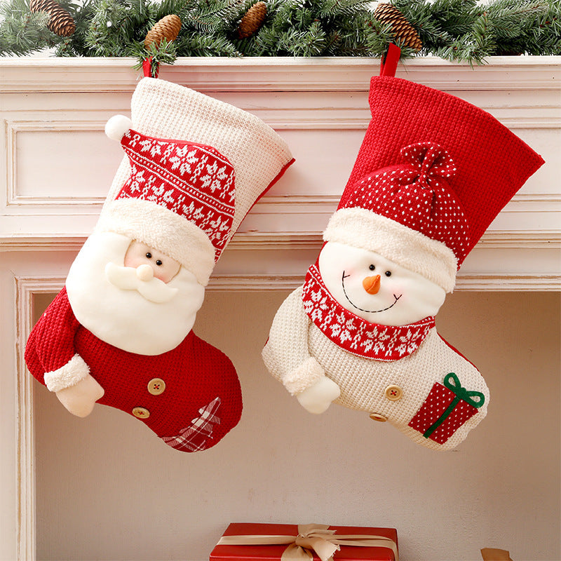 Santa Clause Knitted Christmas Sock