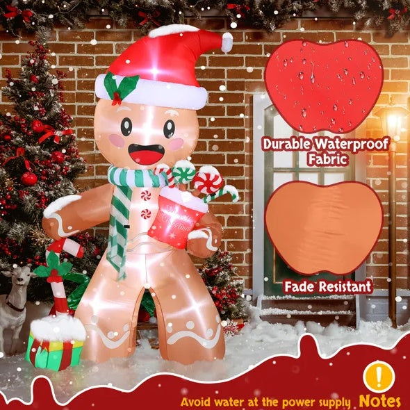 Christmas Inflatable Gingerbread with LED Lights