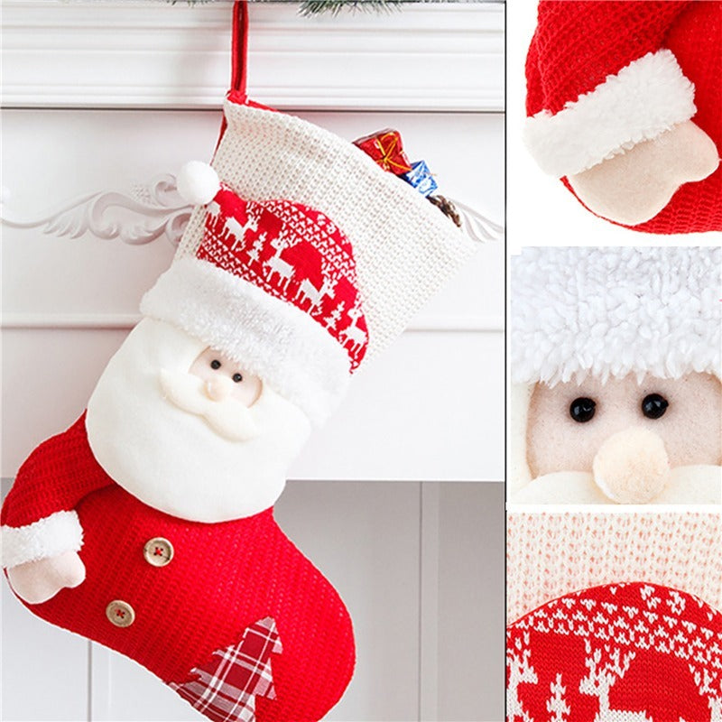 Santa Clause Knitted Christmas Sock