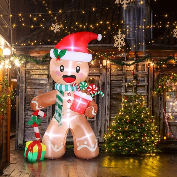 Christmas Inflatable Gingerbread with LED Lights