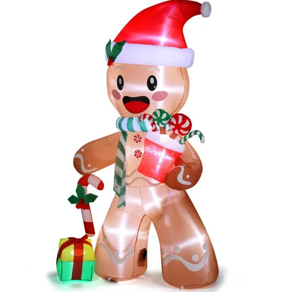 Christmas Inflatable Gingerbread with LED Lights