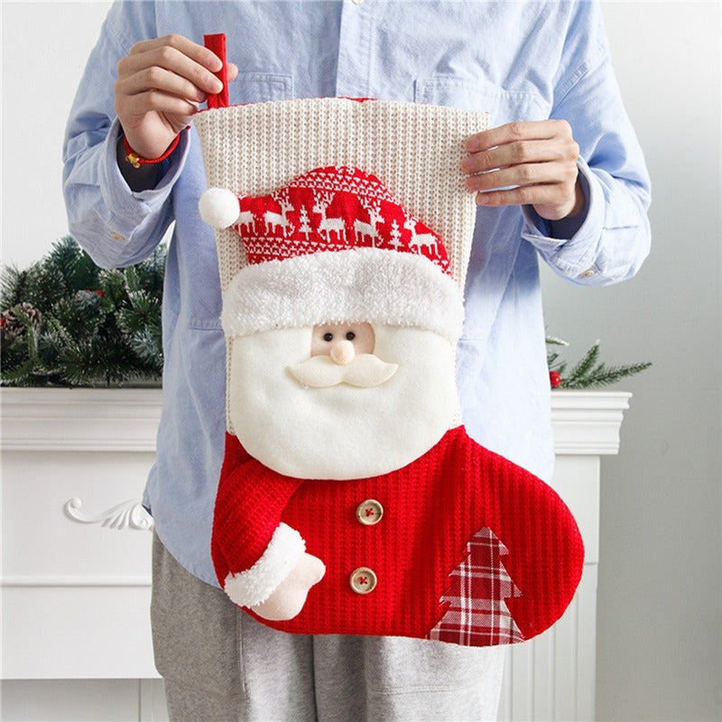 Santa Clause Knitted Christmas Sock